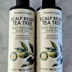 2 Pharm to Table Scalp Relief Tea Tree Deep Moisture Hair Oil 8oz All Hair Types
